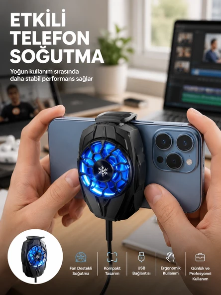 Telefon Soğutucu Fan Güçlü Motor Radyatör Cep Telefon Soğutma ürün görseli 1