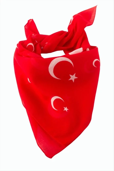 Ay Yıldız Desenli Bandana 50*50 ürün görseli 1