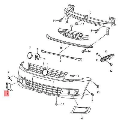 Volkswagen Caddy 2010-2015 Sis Lamba Kapağı Delikli Sol (Oem No: 2K5853665A9B9) ürün görseli 1