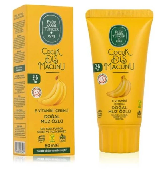 Eyüp Sabri Tuncer Doğal Muz Özlü 2-6 Yaş Çocuk Diş Macunu 60 ml ürün görseli 1