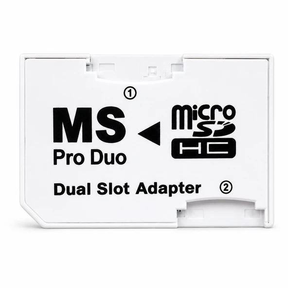 Memory Stick Pro Duo to microSD microSDHC Çift Yuvalı Adaptör PSP 1000 / 2000 / 3000 Uyumlu ürün görseli 1