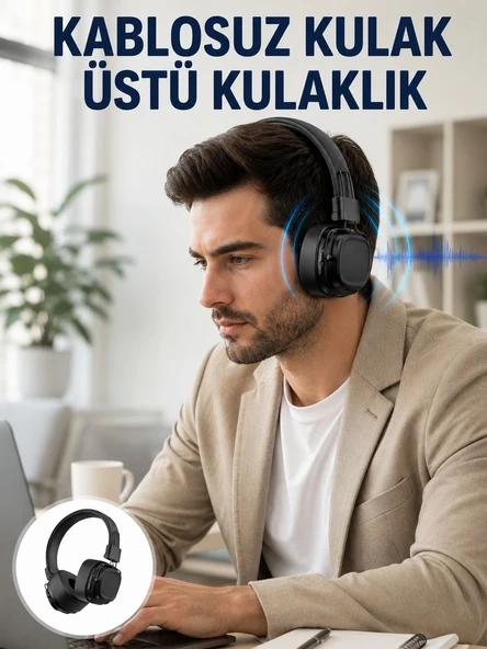 Uzun Süreli Rahat Kullanım İçin Kablosuz Bluetooth Kulaklık Yeni Nesil ürün görseli 1