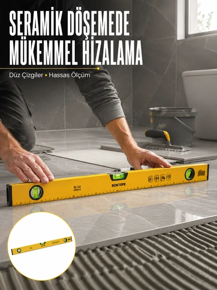 600 Mm Su Terazisi Sarı Dayanıklı Gövde Hassas Ölçüm Yeni Nesil ürün görseli 1