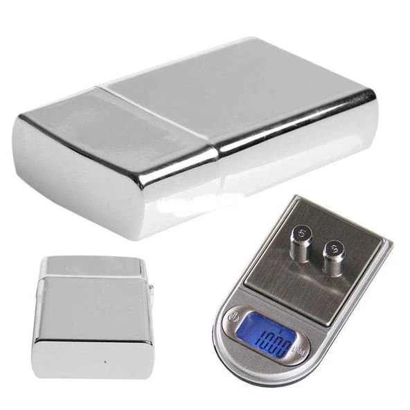 Diamond Zippo Çakmak Şeklinde Kutulu Mini Cep Hassas Dijital Terazi (200gr-0.01) ürün görseli 1