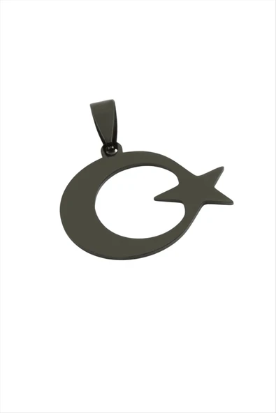 Ay Yıldız Çelik Kolye Ucu 2 cm ürün görseli 1