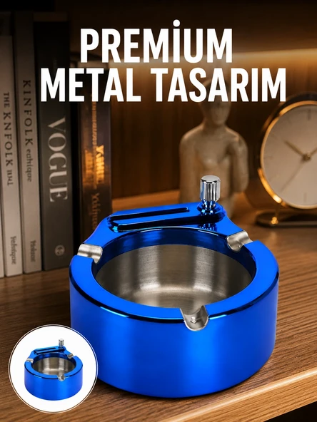Dekoratif Çakmaklı Küllük Kolay Temizlenebilir Metal Yeni Nesil ürün görseli 1