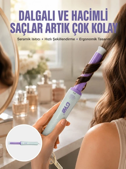 Hızlı Isınan, Kompakt ve Güvenli – Tüm Saç Tiplerine Uygun Kıvırma Cihazı Yeni Nesil ürün görseli 1