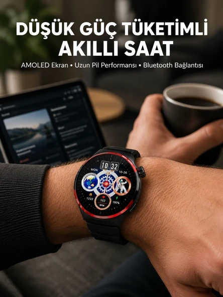 Dokunmatik Akıllı Saat Kablosuz Şarj AMOLED Ekran Yeni Nesil ürün görseli 1