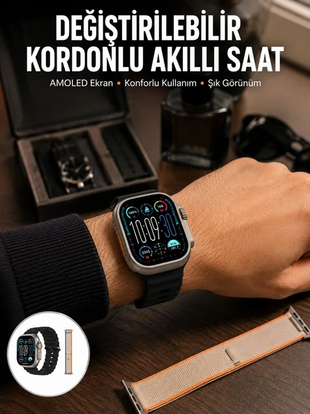 Akıllı Saat Çok Fonksiyonlu Unısex Sosyal Medya Girişli Bluetooth Bağlantılı Yeni Nesil ürün görseli 1