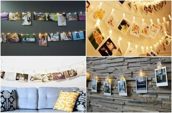 10'lu Led Işıklı Fotoğraf Mandalları - Resim 4