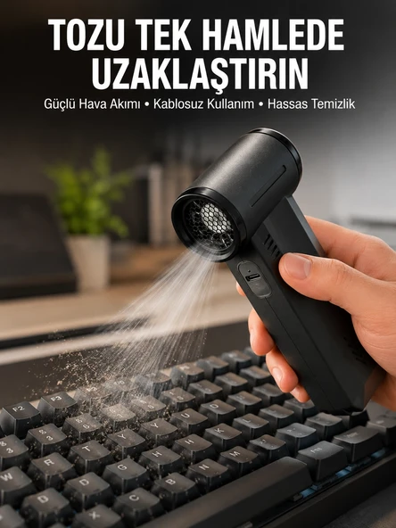 Yüksek Hızlı Kablosuz El Tipi Hava Üfleme Temizlik Cihazı Yeni Nesil ürün görseli 1