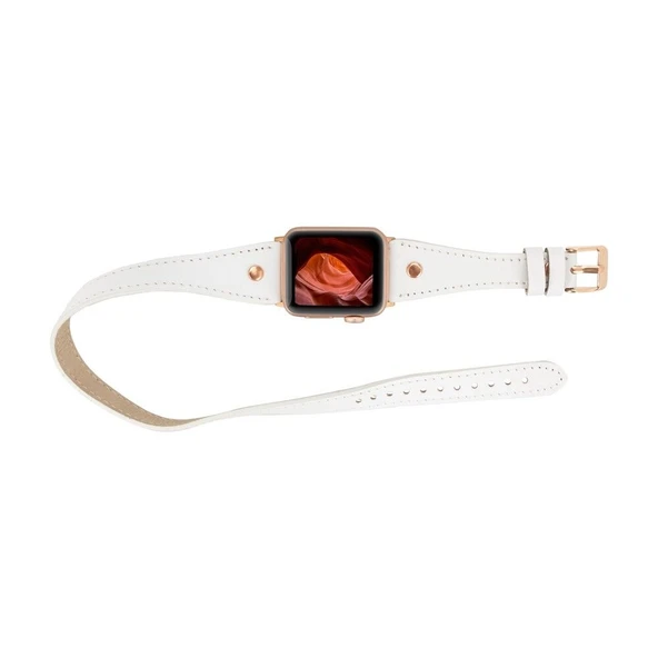 Apple Watch Uyumlu Deri Kordon 42-44-45mm Slim DTRG F3 - Resim 4