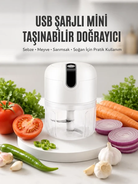 Rondo Doğrayıcı 250 ML Taşınabilir USB Şarjlı Pratik El Rondo Blender Yeni Nesil ürün görseli 1