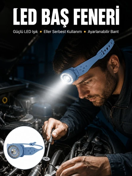 Suya Dayanıklı LED Kafa Lambası Outdoor Kullanım Yeni Nesil ürün görseli 1