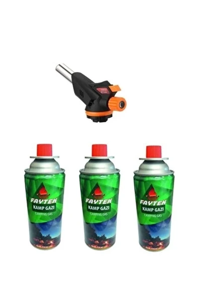 3 Kartuşlu Çakmak Pürmüz Seti - Turbo Tourch Kamp Piknik Pürmüz Seti ürün görseli 1