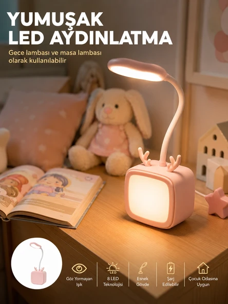 Kablosuz LED Masa ve Gece Lambası Dekoratif Şarjlı Tasarım ürün görseli 1