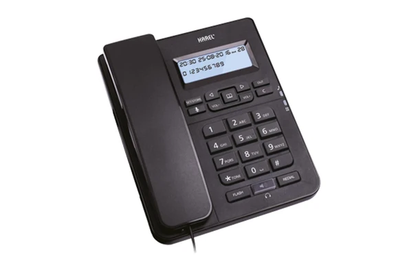 Karel TM145 Siyah Kulaklıklı Ekranlı Masa Üstü Telefon ürün görseli 1