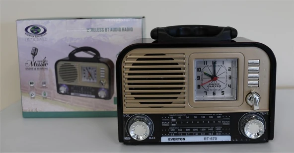 Everton RT-670 Bluetooth Usb-Micro Sd Saatli Nostaljik Radyo ürün görseli 1