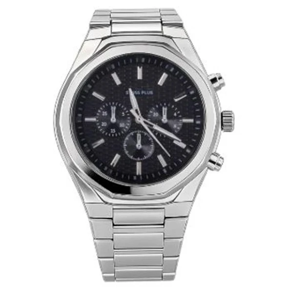 Swiss Plus Man Watch Basic Seri Model-4 ST3503AGS Plus Black-Silver ürün görseli 1