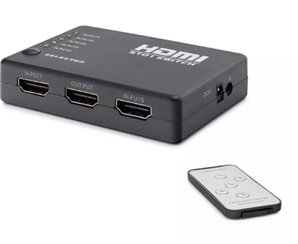 Hadron Hdx1272  5 Port Hdmi Switch 5Giriş 1Çıkış Kumandalı ürün görseli 1