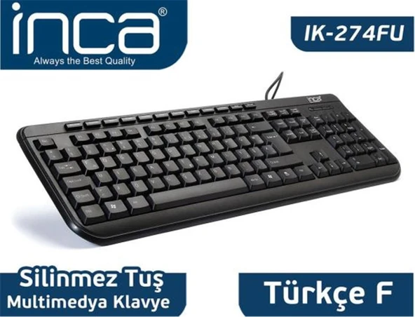 Inca IK-274FU f-usb Multimedya Black Laser Prınt Klavye ürün görseli 1