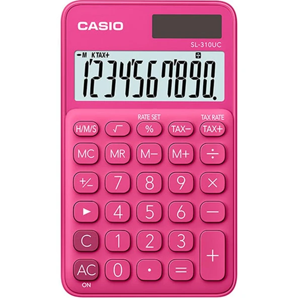 Casio SL-310UC-RD Cep Tipi 10 Hane Koyu Pembe Hesap Makinesi ürün görseli 1