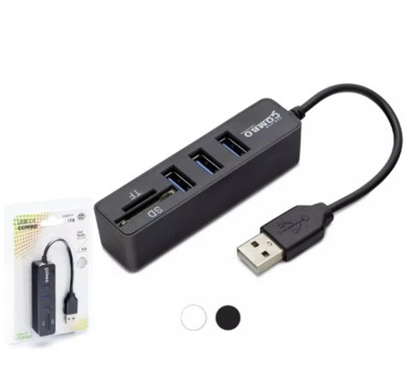 Hadron Hdx7009 Usb Hub Combo 3-Usb + Sd + Tf Siyah ürün görseli 1