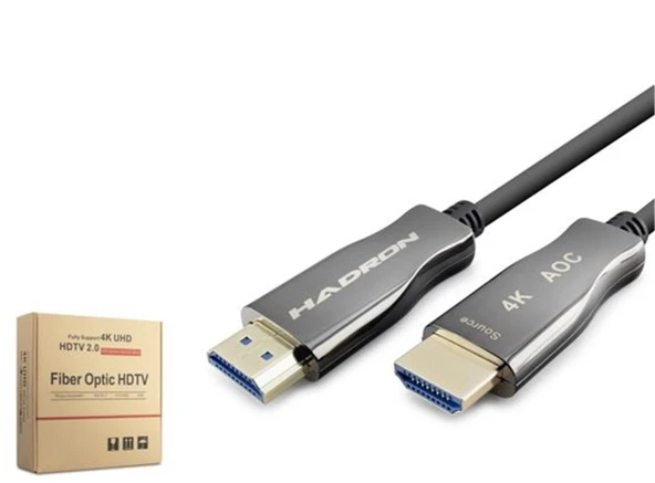 Hadron Hdx2059 50M  Fiber Hdmi Kablo 4K 60Hz  Siyah ürün görseli 1