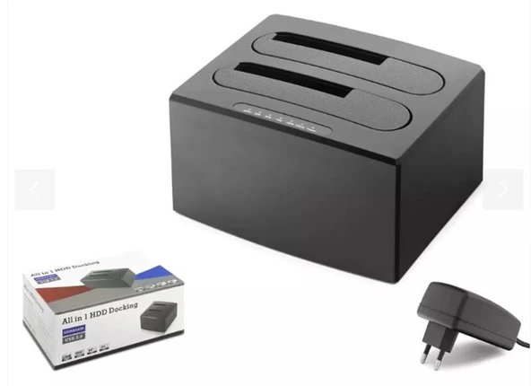 Hadron Hdx1791 All in One HDD Docking USB 3.0 SATA 2.5 & 3.5 HDD SSD Destekli 12V Adaptör Siya ürün görseli 1