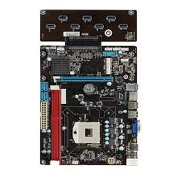 Esonic QS8-BTC Combo Intel Celeron Işlemcili HM65 1600 MHz DDR3 Soket 988 ATX 8li Mining Anakart ürün görseli 1