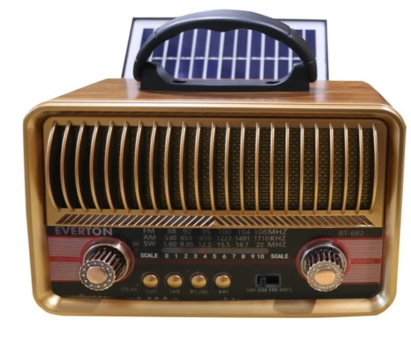 Everton RT-682  Solarlı,Şarjlı Nostaljik Radyo (Bluetooth-USB-SD-FM ) ürün görseli 1