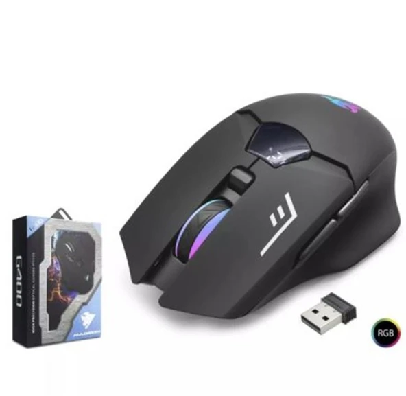 Hadron G400 Bluetooth Oyuncu Mouse Type-C Port Şarjlı + Led Ekran Rgb 1600Dpi Sessiz Siyah ürün görseli 1