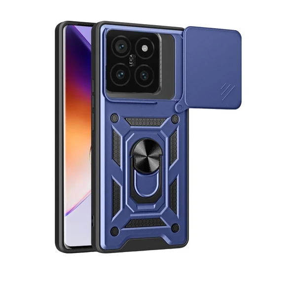 Xiaomi Mi 14t Pro Kılıf Pars Lens Yüzüklü Silikon - Lacivert ürün görseli 1