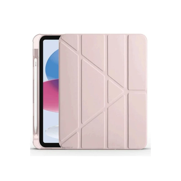 Apple İpad 2022 10.9 (10.nesil) Kılıf Kalemlikli Mars Tablet Kılıfı - Rose Gold ürün görseli 1