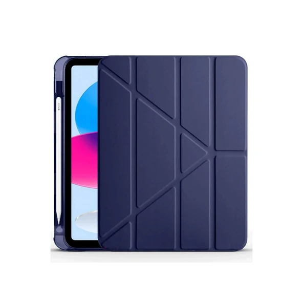 Apple İpad 2022 10.9 (10.nesil) Kılıf Kalemlikli Mars Tablet Kılıfı - Lacivert ürün görseli 1