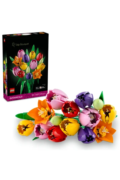 LEGO  Botanicals Lale Buketi 11501 - Yetişkinler için Dekoratif Model Yapım Seti (576 Parça) ürün görseli 1