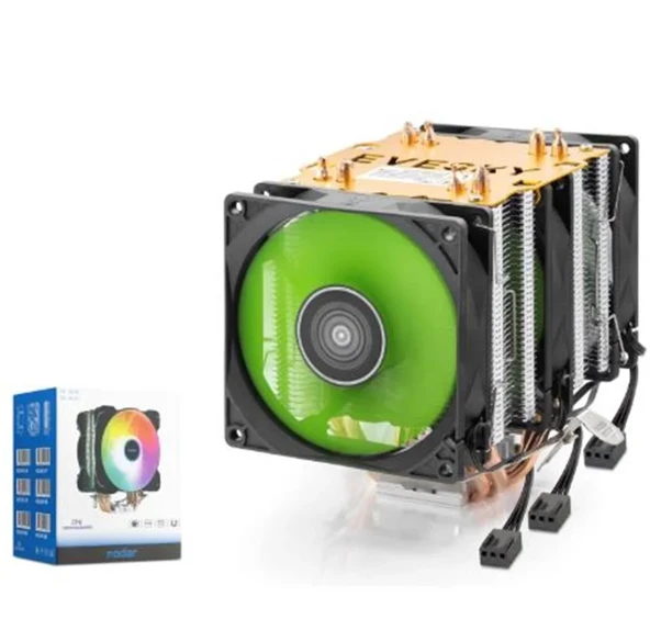 NODAR ND2605 CPU Kule Tipi İşlemci Soğutucu Üç Fanlı 90 mm Siyah ürün görseli 1