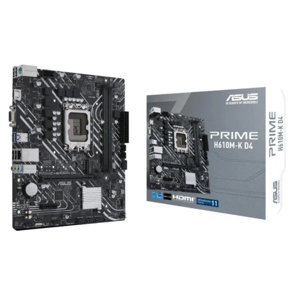 Asus Prime H610M-K D4 Argb 3200Mhz Ddr4 Soket 1700 M.2 Hdmı D-Sub Matx Anakart ürün görseli 1