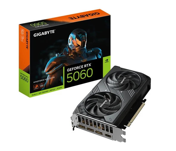 Gigabyte RTX5060 Windforce Max OC 8G GV-N5060WF2MAX OC-8GD 128 Bit GDDR7 8 GB Ekran Kartı ürün görseli 1