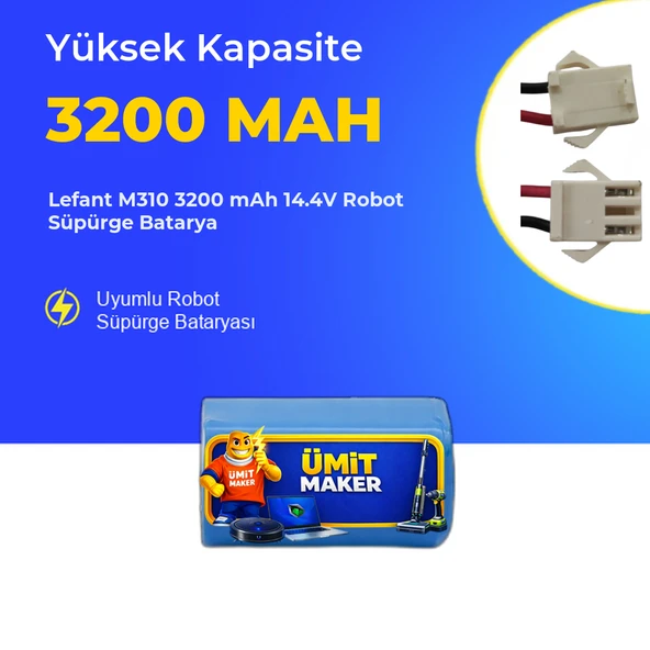 Lefant M310 3200 mAh 14.4V Robot Süpürge Batarya ürün görseli 1