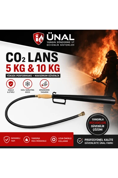 CO2 Yangın Söndürme Lansı 5 kg & 10 kg Uyumlu Karbondioksit Tüp Lans Hortumu ürün görseli 1