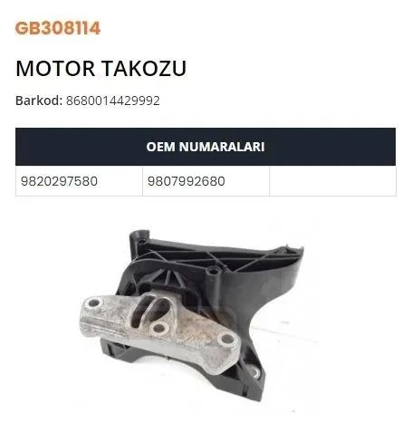 MOTOR TAKOZU 308 III-3008-508 II-5008-DS4-DS7-BERL INGO-PARTNER-RIFTER 1.5-1.6 BLUE HDI-1.6 THP ürün görseli 1