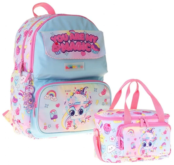 Kaukko Kids Magic Kız Çocuk Pembe İlkokul Sırt Çantası ve Beslenme Çanta Seti - SETKK-L5283B ürün görseli 1