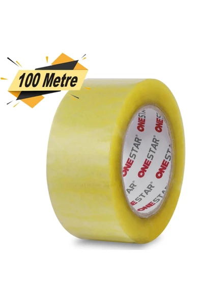 Koli Bandı 45 mm x 100 Metre Şeffaf Güçlü Yapışkanlı Kopmayan Bant Uyarı Levhası PVC ürün görseli 1
