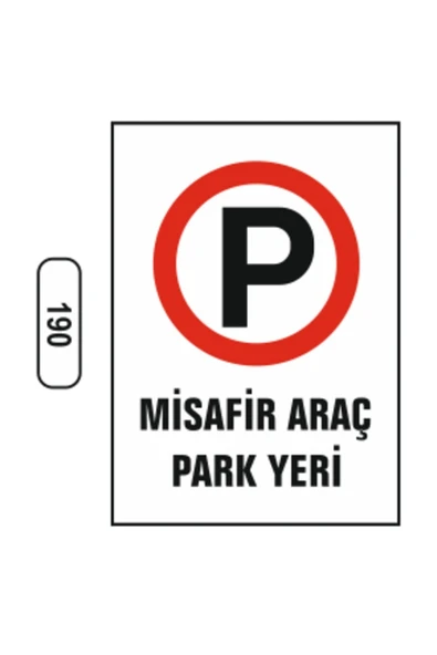 Misafir Araç Park Yeri Uyarı Levhası 25x35 cm Kolay Montaj PVC İkaz Tabelası Otopark Garaj ürün görseli 1