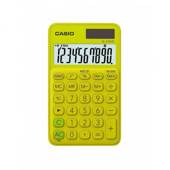Casio SL-310UC-YG Cep Tipi 10 Hane Sarı Hesap Makinesi ürün görseli 1