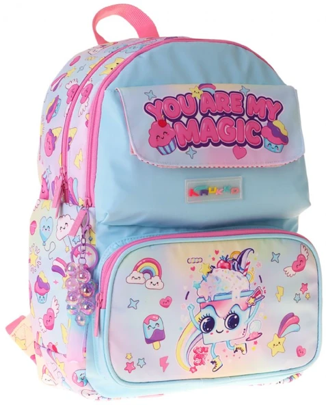 Kaukko Kids Kız Çocuk Sen Benim Sihrimsin Baskılı Okul Çantası - Pembe - Magic - L5283 ürün görseli 1