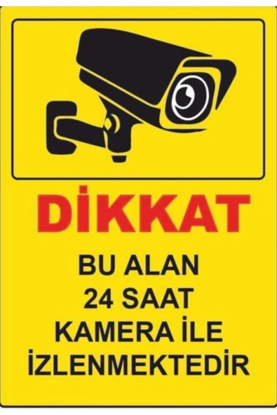 7/24 Kamera Ile Izlenmektedir Uyarı Levhası Kolay Montaj İş Yeri İçin İkaz Tabelası PVC ürün görseli 1