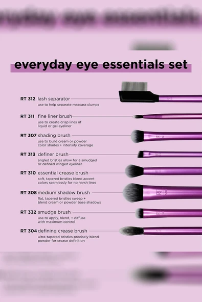 Real Techniques Everyday Eye Essentials Göz Makyajı Fırça Seti - Resim 6