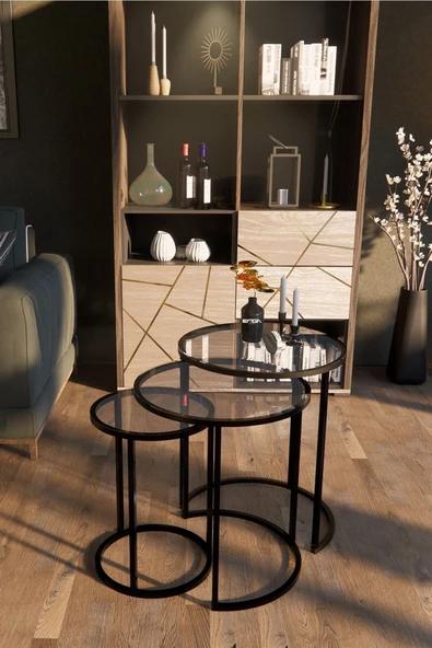 Zigon Sehpa - Şeffaf Cam - Resim 2